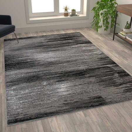 Flash Furniture Gray 8x10 Abstract Area Rug ACD-RGTRZ863-810-GY-GG